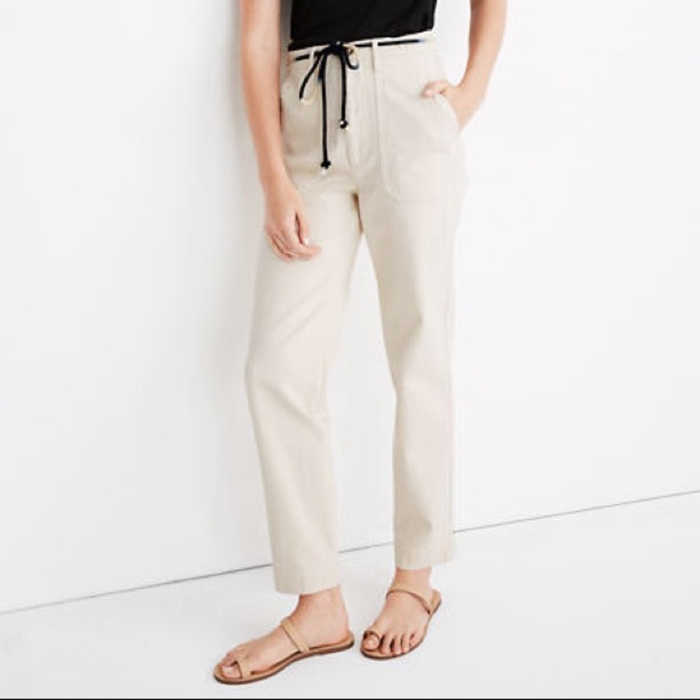 NWT Madewell Tapered Pants Rope Belt Size 27